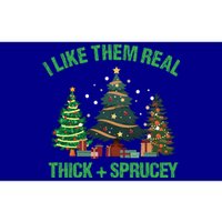 I Like Them Real Thick And Sprucey Christmas Tree Funny Xmas Gift Bumper Sticker