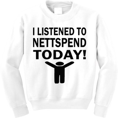 I Listened To Nettspend Today Concert Music Kids Sweatshirt