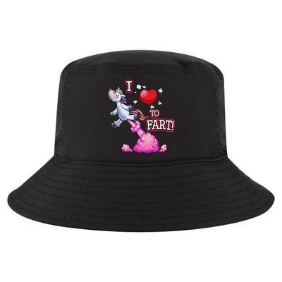 I Love To Fart A Unicorn Love Fart I Heart Fart Cool Comfort Performance Bucket Hat