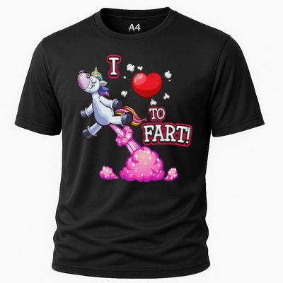 I Love To Fart A Unicorn Love Fart I Heart Fart Performance Shirt