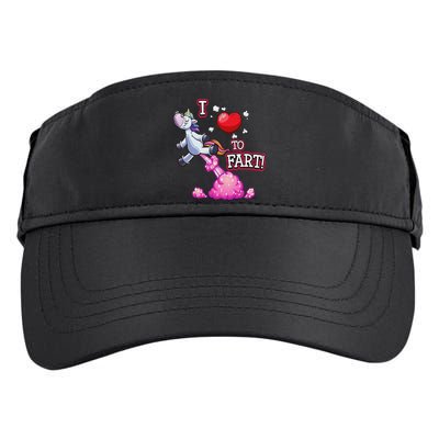 I Love To Fart A Unicorn Love Fart I Heart Fart Adult Drive Performance Visor