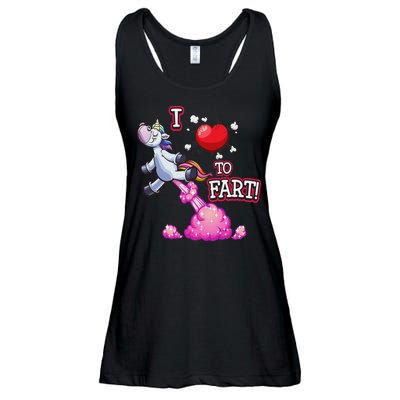 I Love To Fart A Unicorn Love Fart I Heart Fart Ladies Essential Flowy Tank