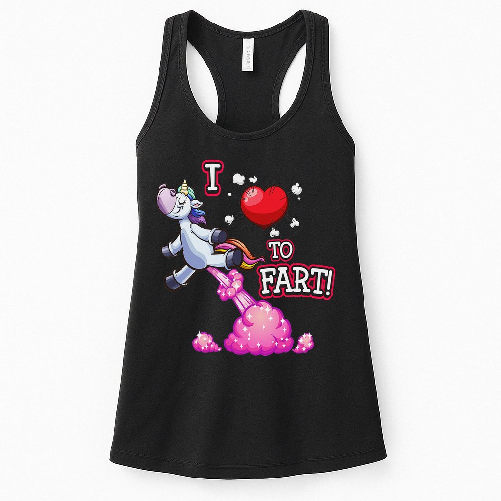 I Love To Fart A Unicorn Love Fart I Heart Fart Womens Tank Top