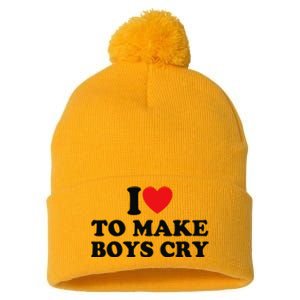 I Love To Make Cry Pom Pom 12in Knit Beanie