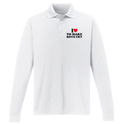 I Love To Make Cry Performance Long Sleeve Polo