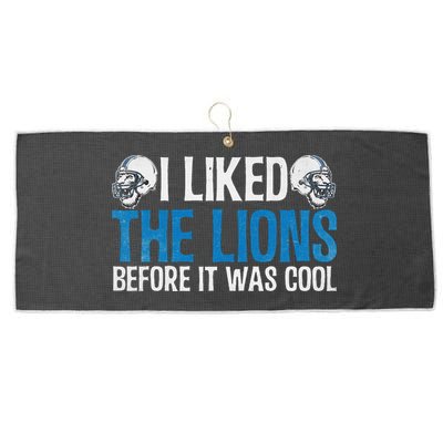 I Liked The Lions Before It Was Cool Large Microfiber Waffle Golf Towel