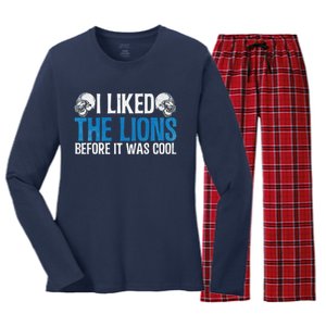 I Liked The Lions Before It Was Cool Women's Long Sleeve Flannel Pajama Set 