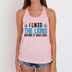 I Liked The Lions Before It Was Cool Women's Knotted Racerback Tank