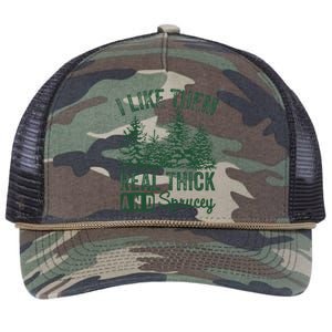 I Like Them Real Thick and Sprucey Christmas Funny Sayings Retro Rope Trucker Hat Cap