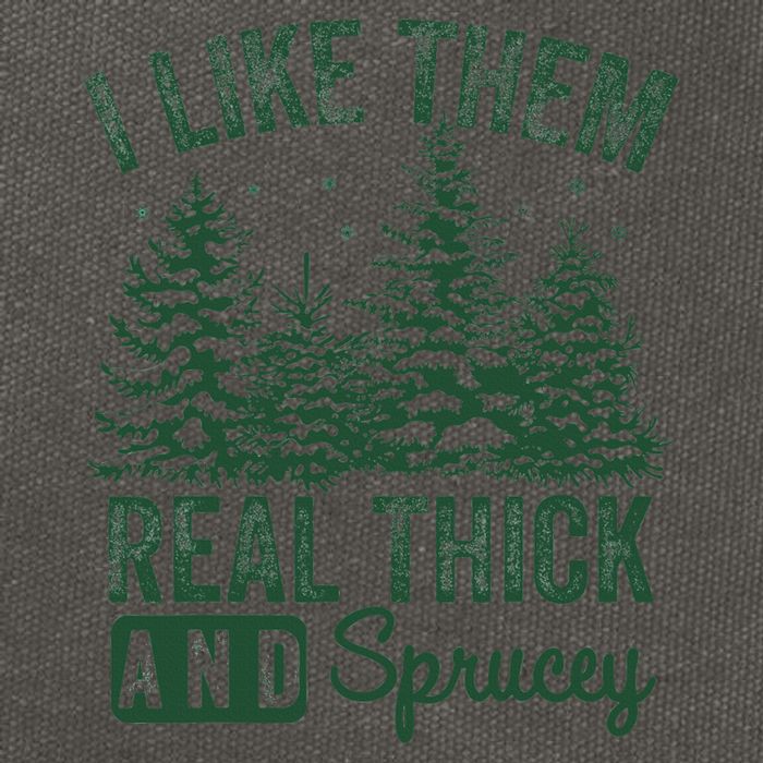 I Like Them Real Thick and Sprucey Christmas Funny Sayings Cotton Canvas Backpack