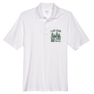 I Like Them Real Thick and Sprucey Christmas Funny Sayings Men's Origin Performance Pique Polo