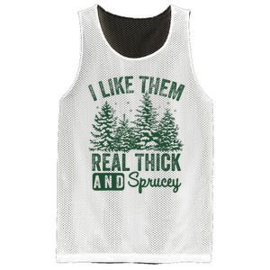 I Like Them Real Thick and Sprucey Christmas Funny Sayings Mesh Reversible Basketball Jersey Tank