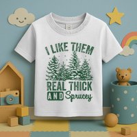 I Like Them Real Thick and Sprucey Christmas Funny Sayings Toddler T-Shirt