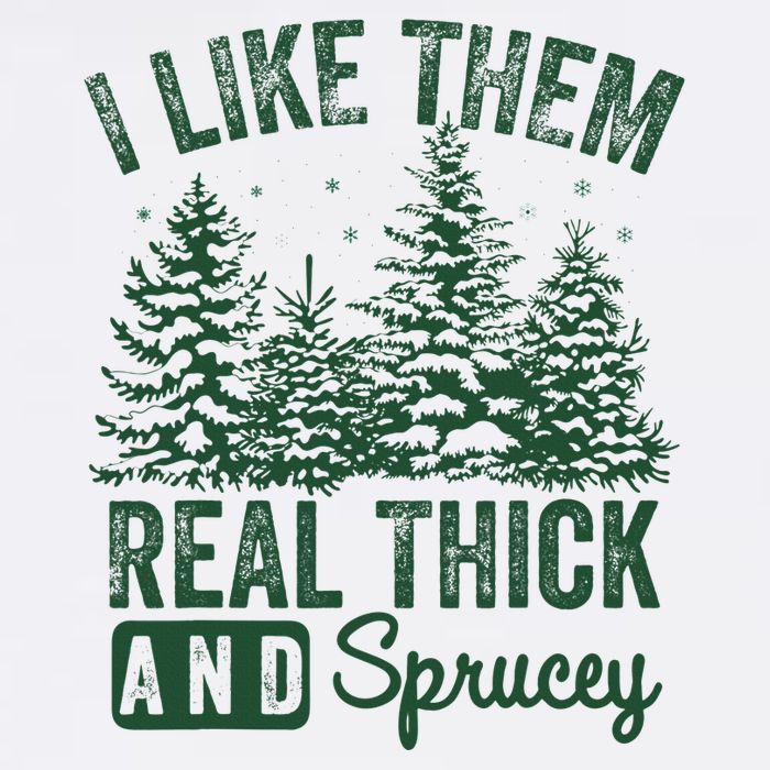 I Like Them Real Thick and Sprucey Christmas Funny Sayings Short Acrylic Beanie