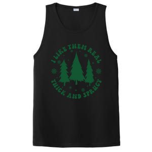 I Like Them Real Thick Sprucey Christmas Tree Funny Xmas Cute Gift PosiCharge Competitor Tank