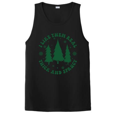 I Like Them Real Thick Sprucey Christmas Tree Funny Xmas Cute Gift PosiCharge Competitor Tank