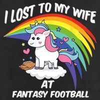 I Lost to My Wife at Fantasy Football 7 Panel Mesh Trucker Snapback Hat