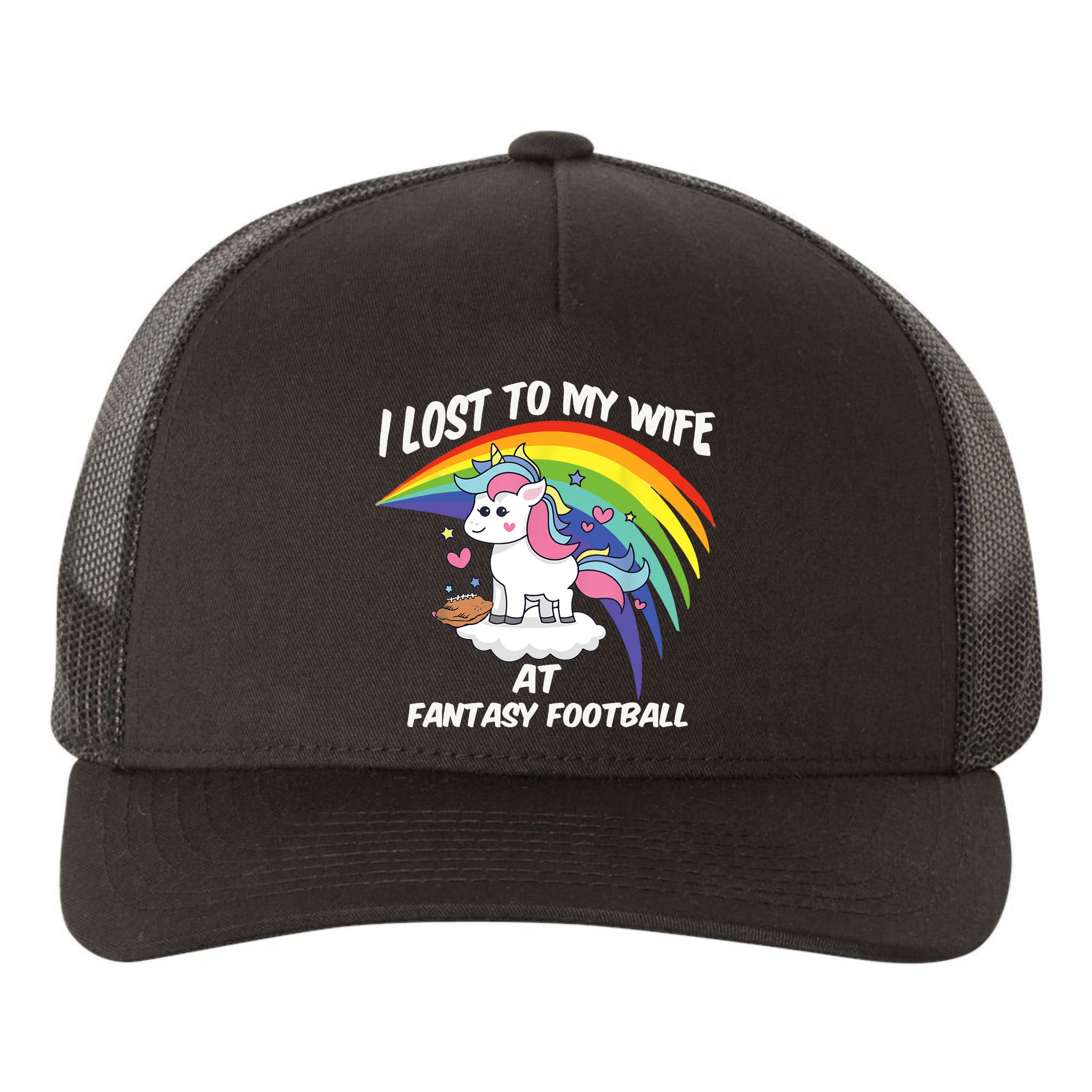 I Lost to My Wife at Fantasy Football Yupoong Adult 5-Panel Trucker Hat
