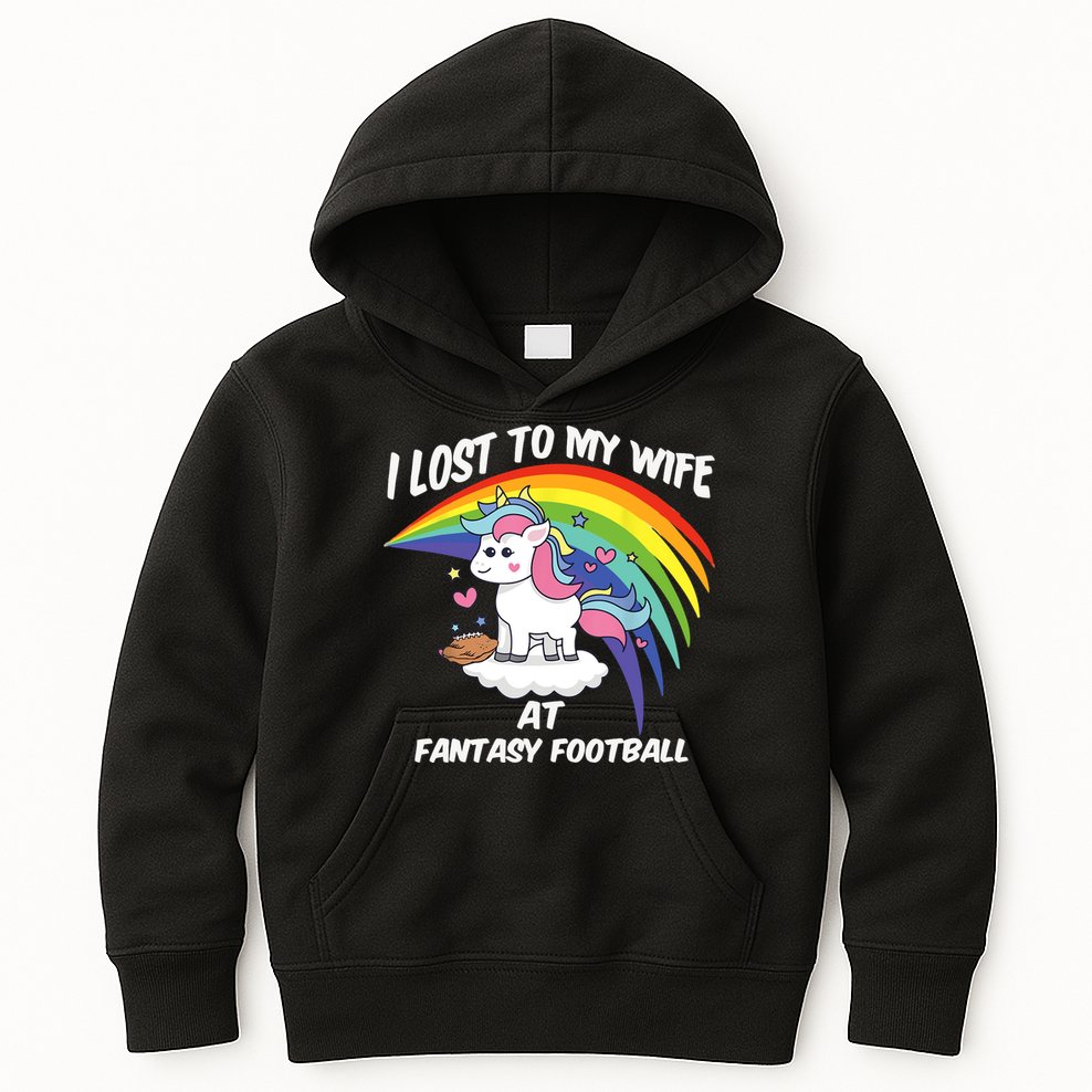 I Lost to My Wife at Fantasy Football Kids Hoodie