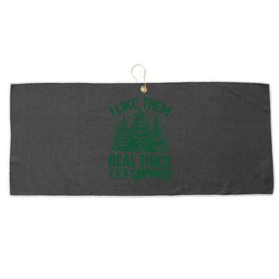 I Like Them Real Thick And Sprucey Christmas Pine Large Microfiber Waffle Golf Towel