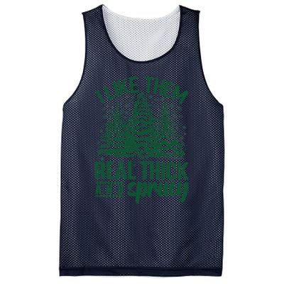 I Like Them Real Thick And Sprucey Christmas Pine Mesh Reversible Basketball Jersey Tank