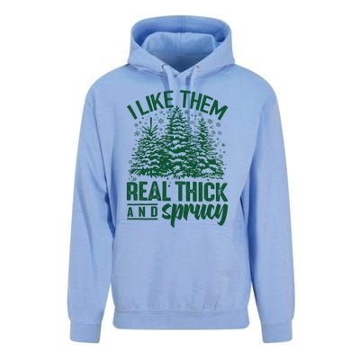 I Like Them Real Thick And Sprucey Christmas Pine Unisex Surf Hoodie