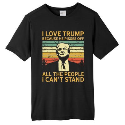 I Love Trump Because He Pisses Off All People I Cant Stand Tall Fusion ChromaSoft Performance T-Shirt