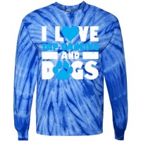 I Love Tap Dancing And Dogs Tap Dance Cool Gift Tie-Dye Long Sleeve Shirt