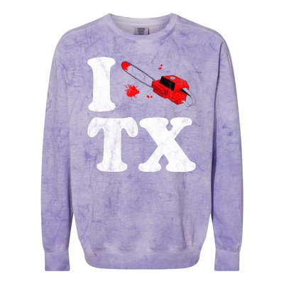 I Love Texas Chainsaw Colorblast Crewneck Sweatshirt