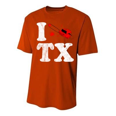 I Love Texas Chainsaw Performance Sprint T-Shirt