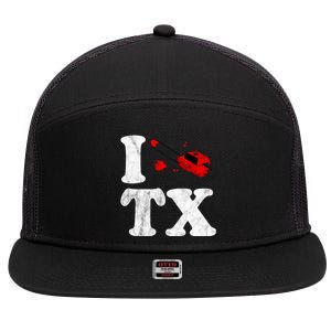 I Love Texas Chainsaw 7 Panel Mesh Trucker Snapback Hat