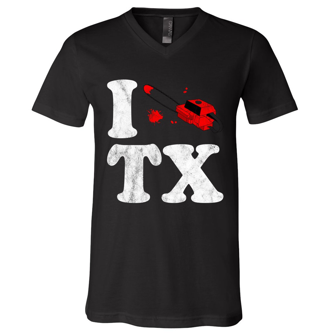 I Love Texas Chainsaw V-Neck T-Shirt
