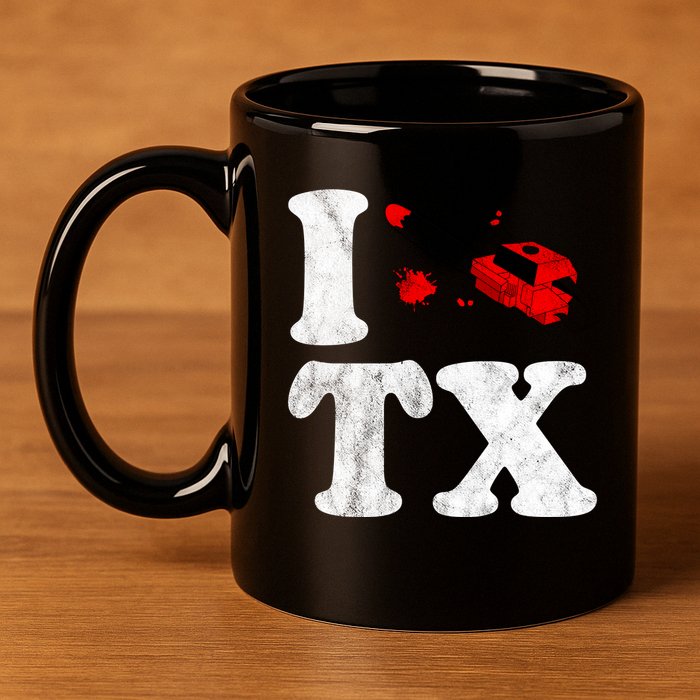 I Love Texas Chainsaw 11oz C Handle Ceramic Mug
