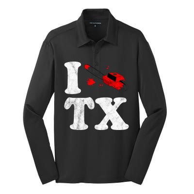 I Love Texas Chainsaw Silk Touch Performance Long Sleeve Polo