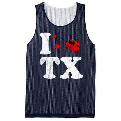 I Love Texas Chainsaw Mesh Reversible Basketball Jersey Tank