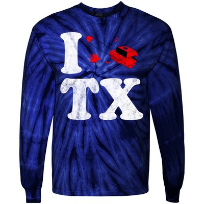 I Love Texas Chainsaw Tie-Dye Long Sleeve Shirt