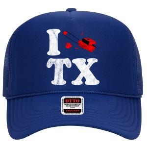 I Love Texas Chainsaw High Crown Mesh Back Trucker Hat