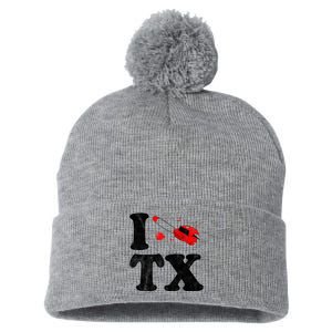 I Love Texas Chainsaw Pom Pom 12in Knit Beanie