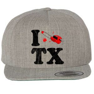 I Love Texas Chainsaw Wool Snapback Cap