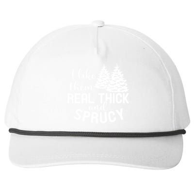 I Like Them Thick And Sprucey Christmas Trees Family Xmas Great Gift Snapback Five-Panel Rope Hat