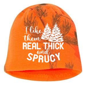 I Like Them Thick And Sprucey Christmas Trees Family Xmas Great Gift Kati - Camo Knit Beanie