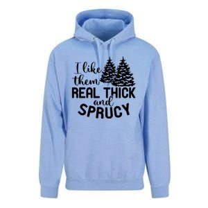 I Like Them Thick And Sprucey Christmas Trees Family Xmas Great Gift Unisex Surf Hoodie