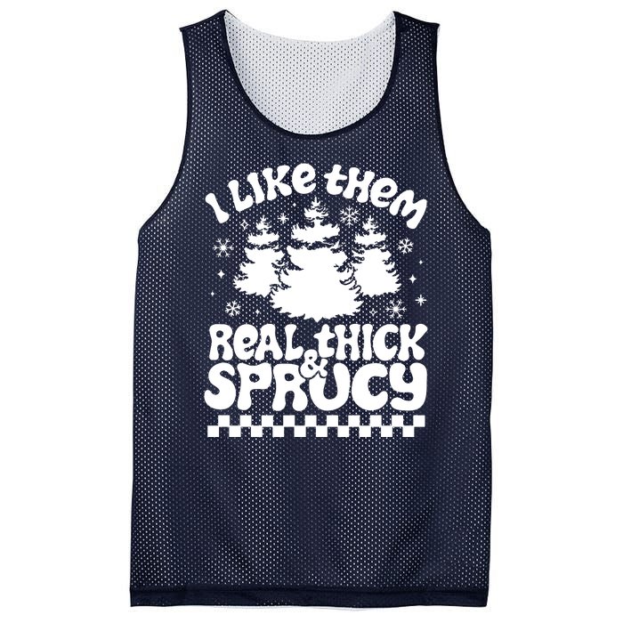 I Like Them Real Thick & Sprucy Mesh Reversible Basketball Jersey Tank