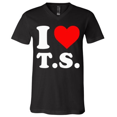 I Love T.S I Heart T.S V-Neck T-Shirt
