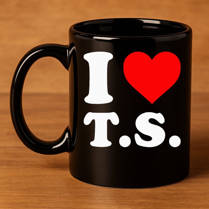 I Love T.S I Heart T.S 11oz C Handle Ceramic Mug