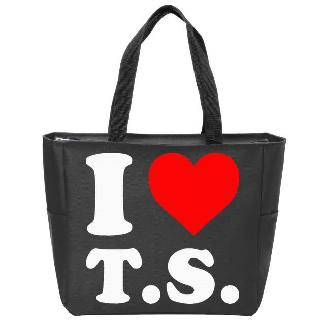 I Love T.S I Heart T.S Zip Tote Bag