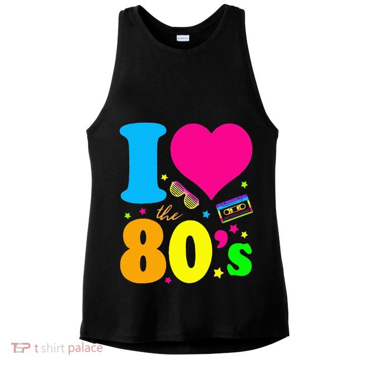 I Love The 80S 80s 90s Costume Party Ladies PosiCharge Tri-Blend Wicking Tank