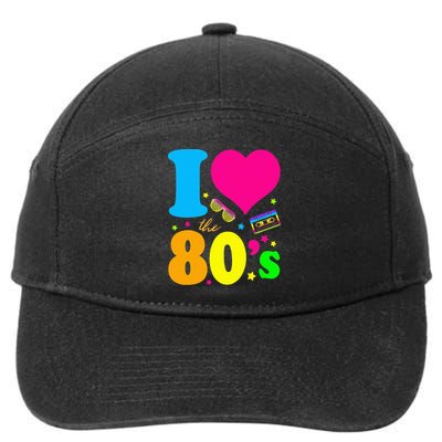 I Love The 80S 80s 90s Costume Party 7-Panel Snapback Hat