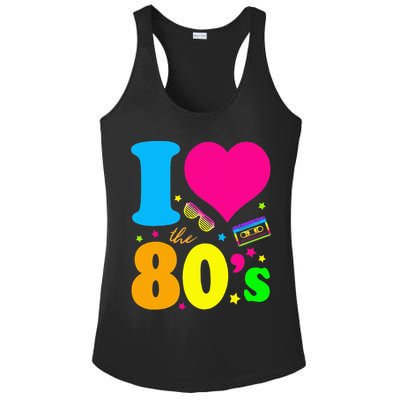I Love The 80S 80s 90s Costume Party Ladies PosiCharge Competitor Racerback Tank