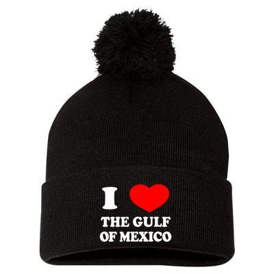 I Love The Gulf Of Mexico Usa Funny 2025 Dank Meme Cringe Pom Pom 12in Knit Beanie